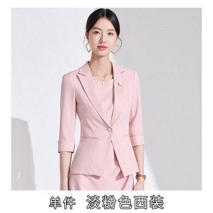 Blue Professional dress Women's Spring and Summer High Sense Host Formal Occasion Business Suit Skirt Two-piece Suit