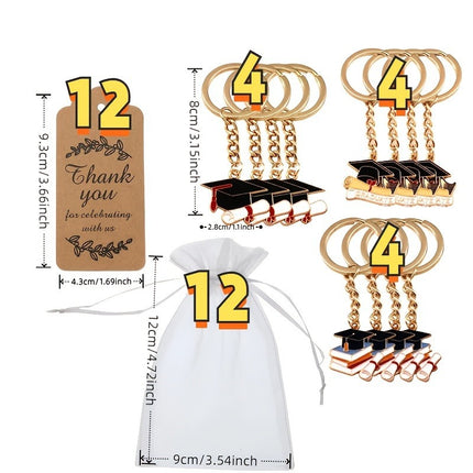 Cross-Border Fashion New Doctor's Hat Graduation Season Keychain Hanging Set Decoration Creative Alloy Oil Dripping Graduation Gift