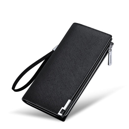Boston Wallet Men's 2026 New Id Card Holder Vintage Genuine Leather Clutch Youth Trendy Large Capacity Long Wallet