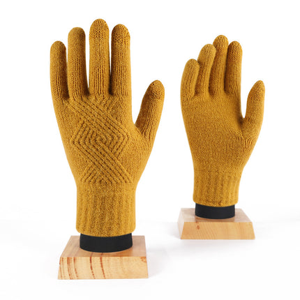 Wool Knitted Touch Screen Gloves Men's and Women's Winter All-match Korean-style Cold-proof Warm-keeping Knitted Gloves for Couple