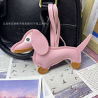 Pink dachshund pendant