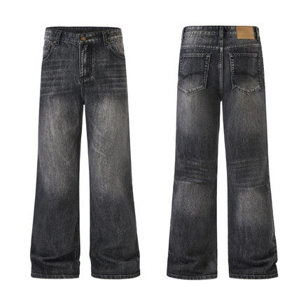 JIAMU spring bamboo pattern American retro baggy jeans black gray jeans men's micro-neutral sag