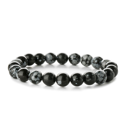 Factory Direct Sales 8mm Natural Gemstone Beads Bracelet Tiger Eye Volcanic Stone Agate Elastic Rope Beaded Bracelet Wholesale