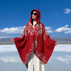 Cloak with hood - red