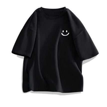 2026 Summer Combed Cotton Loose Short-Sleeve T-Shirt Unisex Trendy Brand Five-Quarter Sleeve Trendy Simple Printed Top