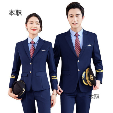 Technical school flight less aviation uniforms professional suit autumn and winter captain overalls stewardess suits property security uniforms