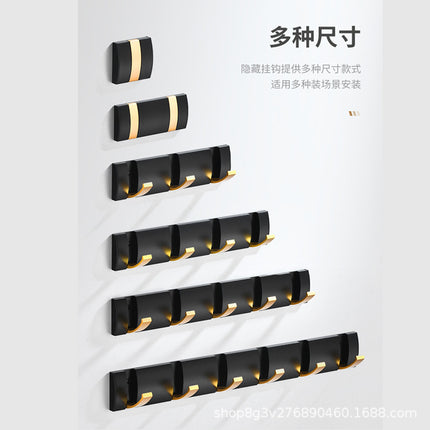 Bathroom Hidden Hooks, No-Drill Coat Hooks, Towel Hooks, Behind-The-Door Entryway Wardrobe Creative Space Aluminum Hangers