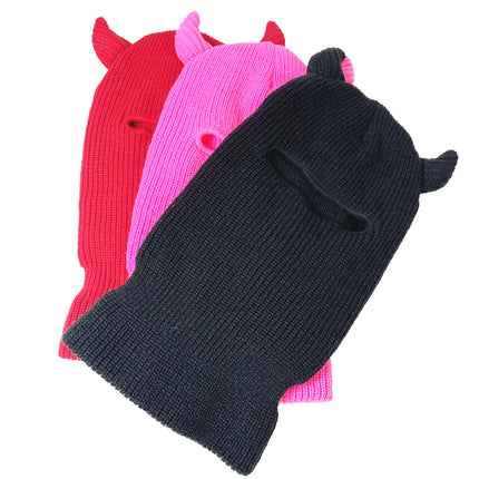 Factory horn single hole headgear hat Halloween play hat cute knitted hat wool hat cross-border wholesale