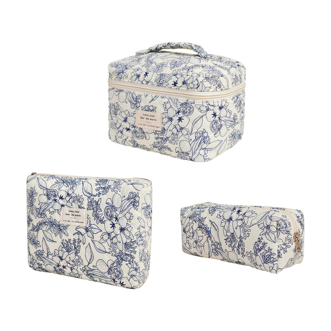 2025 Small Fresh and Cute Cotton Cosmetic Bag Niche Portable Toiletry Cosmetics Bag Floral Ins Cute Box Bag Box