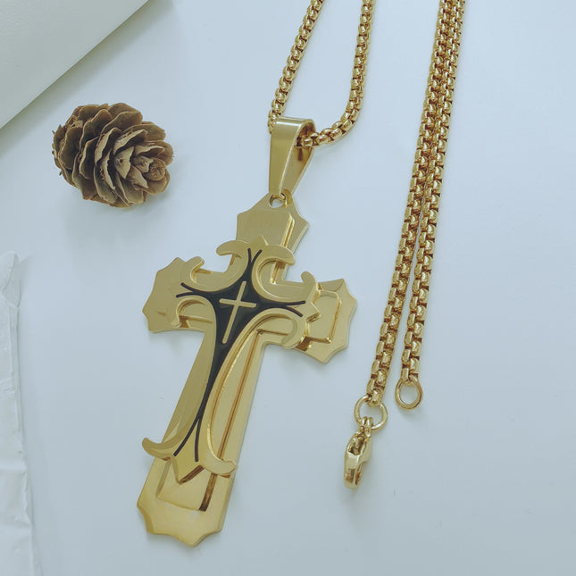 Factory direct Amazon AliExpress European and American fashion personality stainless steel men's pendant necklace wholesale