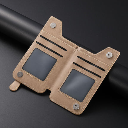 Hot-selling simple mobile phone card bag card holder left and right flap multi-color zipper card holder back card bag creative personality