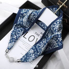 6-blue and white porcelain navy blue (diamond silk scarf)