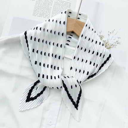 New wrinkled small square scarf female Korean imitation silk printed wrinkled small scarf Joker scarf decorative scarf wholesale