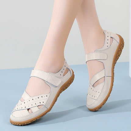Cross-Border Large Size 35-46 Summer Women's Sandals, Hollow-Out Clogs, Loafers, Breathable and Comfortable Flat Shoes for Female Nurses