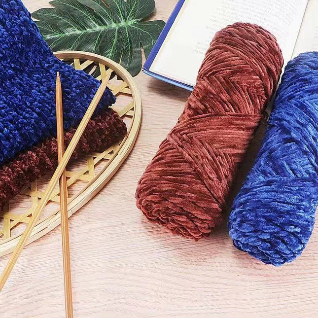 100g Chenille Velvet Thick Yarn Ball for Hats, Scarves, Sweaters, Crochet Shoes, DIY Knitting Materials, Hand Knitting