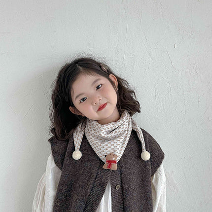 Children's Scarf Autumn and Winter Baby Super Cute Triangle Scarf Baby Warm Scarf Boy Baby Girl Cute Versatile Scarf