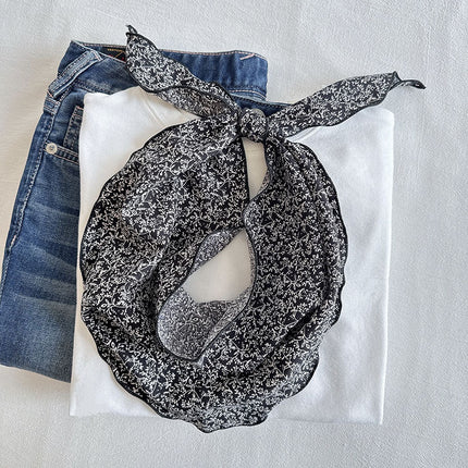 100 Pure Cotton Small Plaid Japanese Breathable Triangle Towel Women's Soft Skin-friendly Neck Protection for Air-conditioning Room Scarf Spring and Autumn