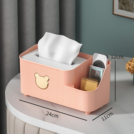 Carton Bear Storage Tissue Box Cute Gold-plated Bear Box Box Multi-functional Living Room Dining Room Paper Box