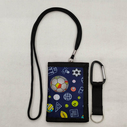 Cross-border Foreign Trade Rope Printed Wallet Mountaineering Buckle Long Three-fold Wallet Portable Coin Purse for Students and Children