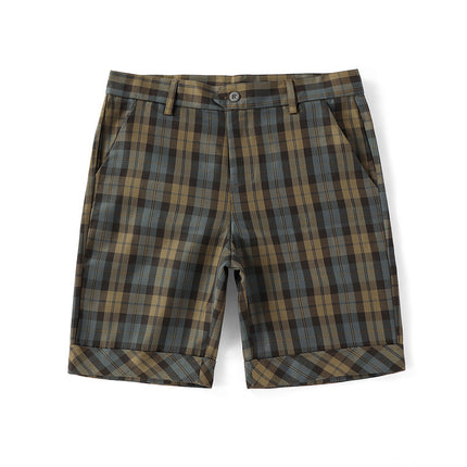 Factory Direct Sales Special Price Men's and Women's Plaid Trousers High-Waisted Student Trousers Evening Matte Gray Small Grids Olive Grids Class Uniform