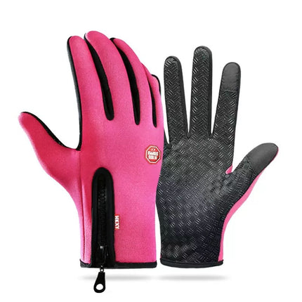 Riding Gloves for Men and Women Touchscreen fleece-lined Thickened Warm Autumn and Winter Electric Vehicle Waterproof Windproof Anti-slip Cold-proof