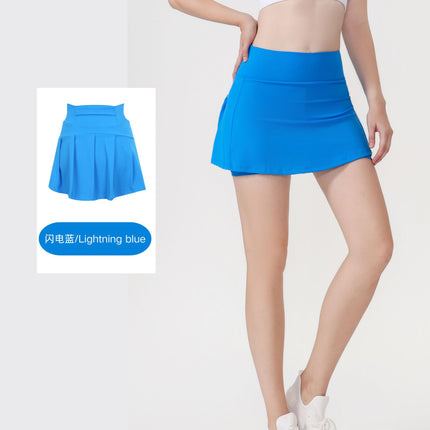 [in Stock] Ld Yoga Spring/Summer Short Skirt Anti-Exposure Fitness High-Waisted Sports Quick-Dry Training Tennis Pleated Skirt