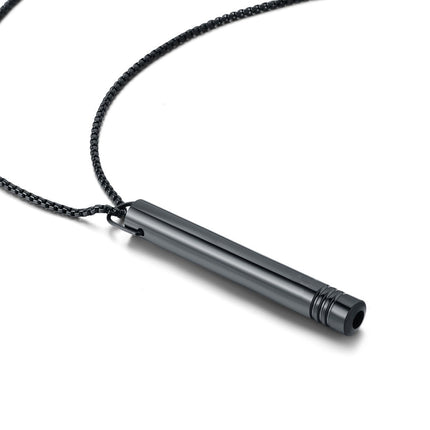 Titanium Steel Amazon Best-Selling Whistle Meditation Mindfulness Breathing Decompression Anxiety Yoga Stainless Steel Pendant Necklace in Stock