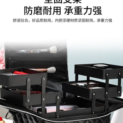New Storage Bag Plaid Large Capacity High-Level Makeup Brush Set Makeup Makeup Artist Portable Cosmetic Bag