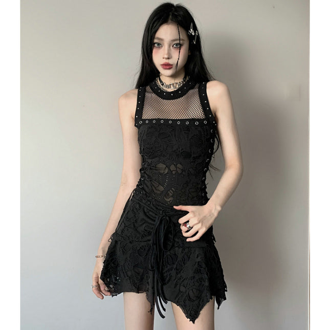 Real shot 2025 summer sweet cool hot girl style skirt suit wear Shibuya hot skirt subculture punk women's clothing