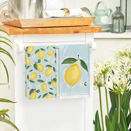 Factory direct lemon microfiber kitchen towel absorbent to oil dishwashing towel household desktop cloth wholesale
