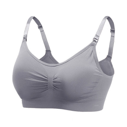 Back-Opening Seamless Plus-Size Nursing Bra, Adjustable Push-Up Postpartum Thin Bra for Breastfeeding