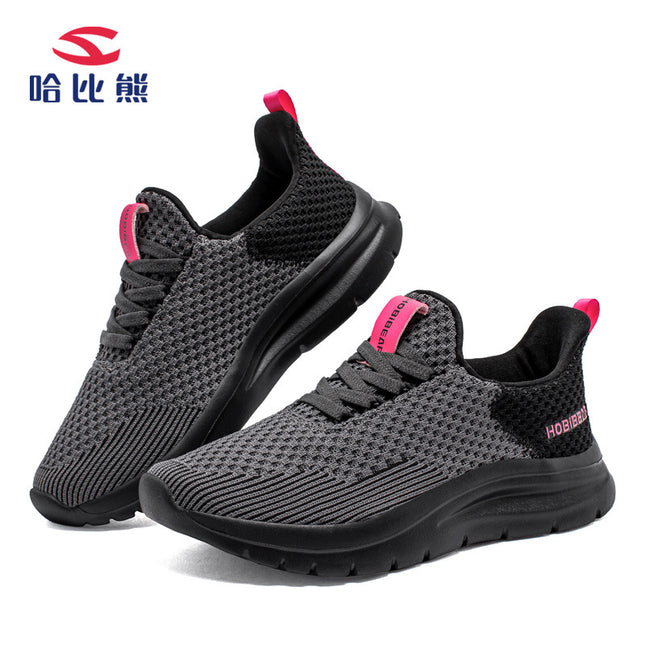 Hobibear Cross-Border Adult Mesh Sports Shoes Men's Casual Shoes Sneakers Hiking Trendyy Youth Running Shoes
