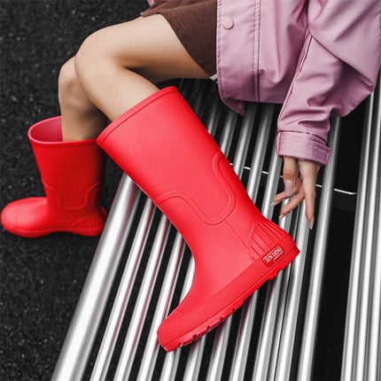 High-Top Women's Rain Boots, Spring & Fall Rain Boots, Women's High-Top Waterproof Shoes, Outdoor Work Non-Slip Waterproof Rubber Shoes, Women's Shoes