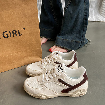 Summer Student Casual Daily Soft-Soled Non-Slip Round-Toe White Shoes Moral Training Shoes Retro Versatile Flat-Soled Casual Women's Shoes