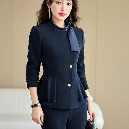 Cross-Border High-End Suit Set for Women, Professional and Elegant Style, Goddess Style, Hotel Manager Front Desk Receptionist Beauty Salon Work Uniform
