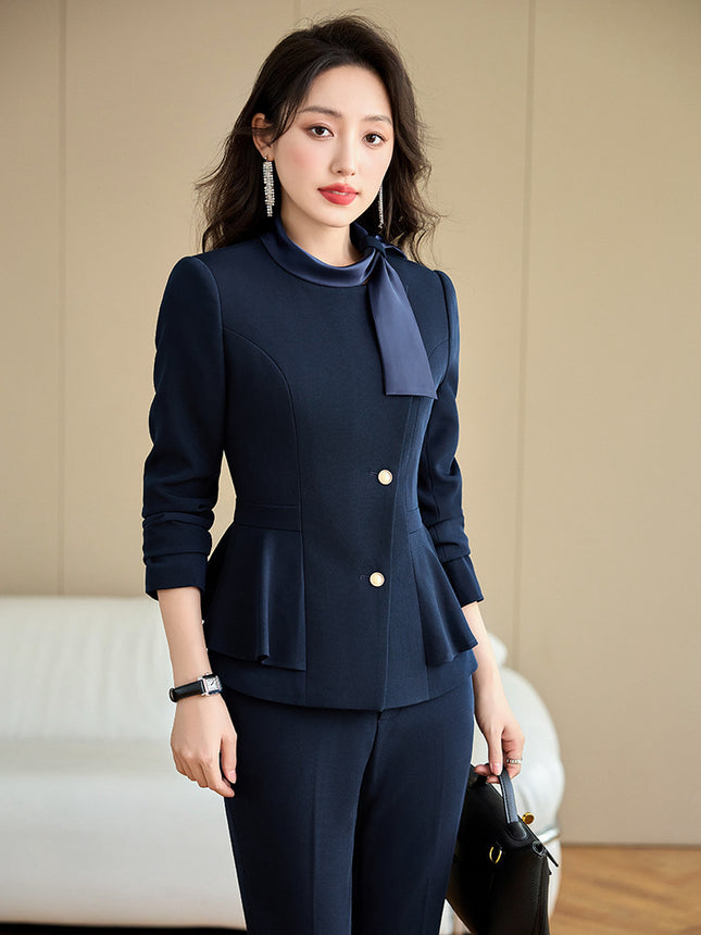 Cross-Border High-End Suit Set for Women, Professional and Elegant Style, Goddess Style, Hotel Manager Front Desk Receptionist Beauty Salon Work Uniform
