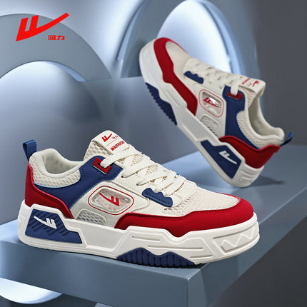 Huili Men's Board Shoes Summer Breathable Mesh Couple White Shoes Red Hollow Single Mesh Sports Casual Shoes 2025