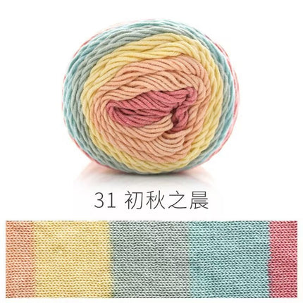 5 Strands of Rainbow Cotton Wool Cake Handmade DIY Knitted Doll Pillow Blanket Colorful Dot Yarn Milk Cotton Thread Ball Wholesale