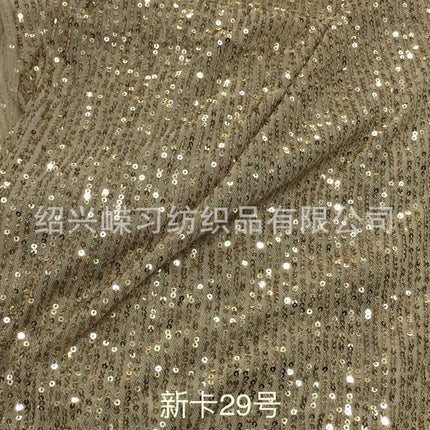 3mm straight sequins embroidered stretch mesh vertical embroidered beads fabric dress wedding dress stage clothing fabric wholesale