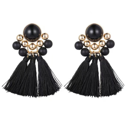 European and American New Round Pendant Earrings, Feminine Fashion, Geometric Tassel Earrings, Niche Light Luxury Earrings and Accessories