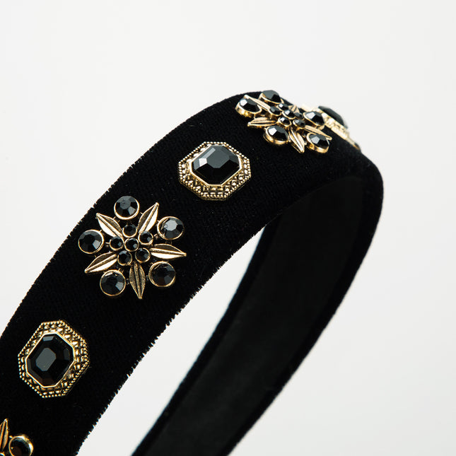 European and American Retro Elegant Elegant Hair Band Alloy Rhinestone Pearl Wide Edge Hair Card Internet Celebrity All-match Pressure Hair Headband Hair Accessories