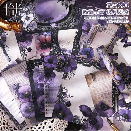 Light-Picking Retro Handbook Material Paper Flower Shadow Broken Seal Series Creative Flower Background Base Material Decorative Paper