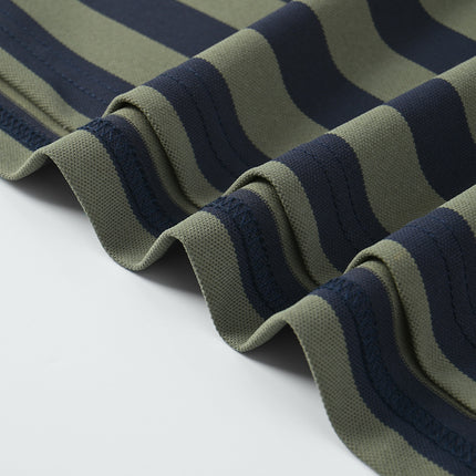 Woodpecker Men's Summer in stock Heavy Round Neck Shirt Striped Light Business Fit Casual Men's Top Simple