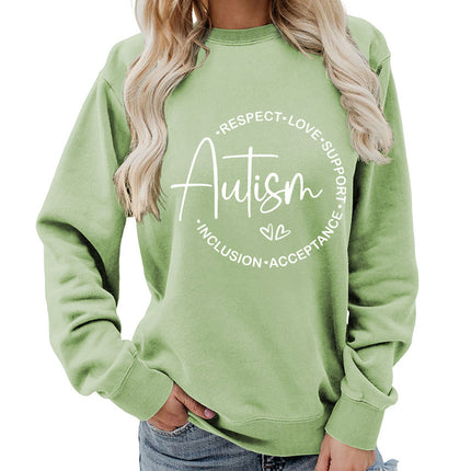 Foreign trade supply autism printing round neck women's coat vests foreign trade supply autumn and winter coat leisure wide pine Europe