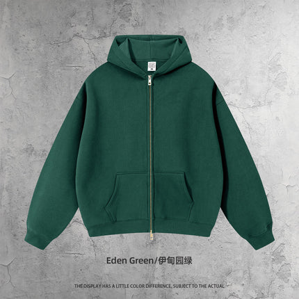 Kite Men's Clothing | Cross-Border European and American Loose Zipper Shirt Two-Piece Set for Men and Women 350g Fleece Hooded Sweatshirt and Pants Set