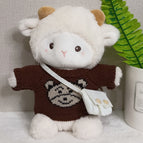 Brown bear head sweater + white bag / About 23cm