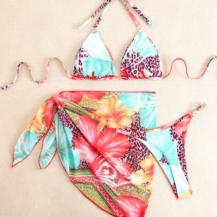 European and American New Style Split Swimsuit Women's Lace-Up Solid Color with Breast Pads Women's Sexy Bikini Beach Seaside Swimsuit