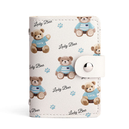 Cute Cartoon Card Bag Women's Buckle Large Capacity Multi-Card Slot Ultra-thin Small Men's Card Clamp Bag Driver's License Card Cover