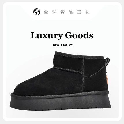 Putian Sangpo Village Snow Boots Thick Bottom Women's Sheepskin One 2024 New Winter fleece-lined Thickened Cotton Shoes and Boots