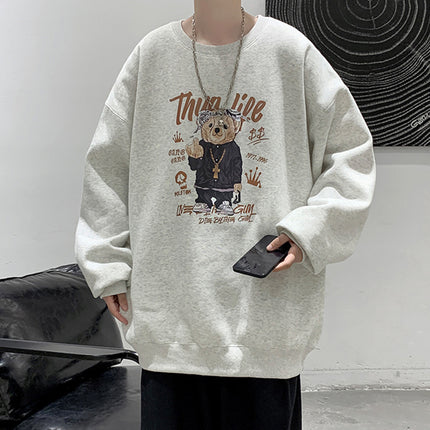 Sweatshirt Men's Spring and Autumn Loose Thin Round Neck Long Sleeve Hong Kong Style Trendy Brand Boys Couple's Casual Pullover Zhongshan Jacket